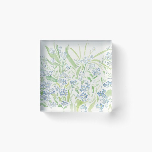 Forget Me Not Watercolor Acrylic Block