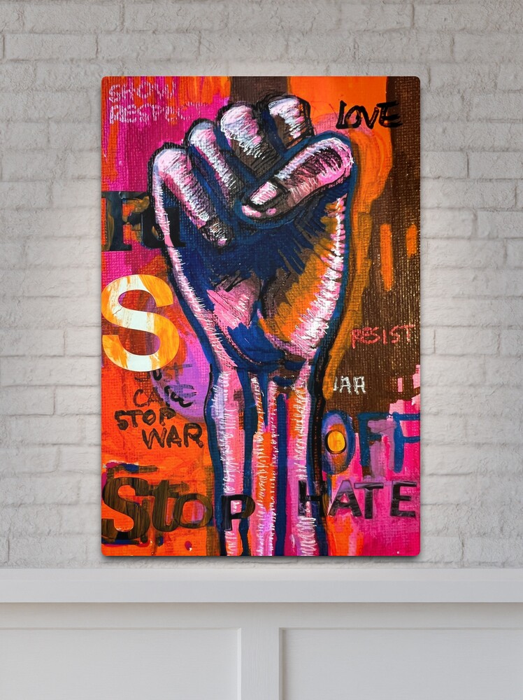 Alternate view of STOP HATE Metal Print