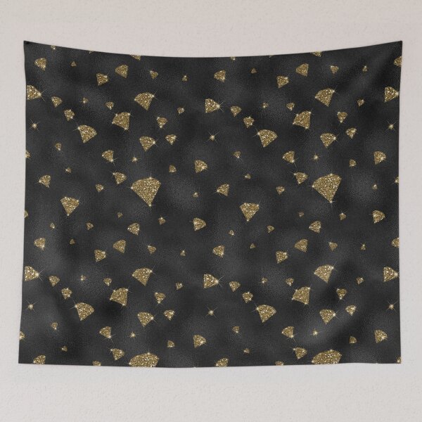 Item preview, Diamond Marble Black Gold Geometric Pattern Gift Premium Art Apparel Essential Motivation Inspiration Joy Mood  Funny Cat Halloween designed and sold by DesignByHeartUK.