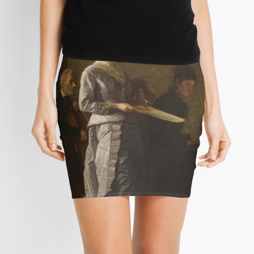 Singing a Pathetic Song Oil Painting by Thomas Eakins Mini Skirt