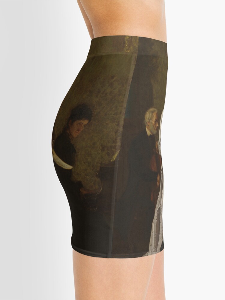 Alternate view of Singing a Pathetic Song Oil Painting by Thomas Eakins Mini Skirt