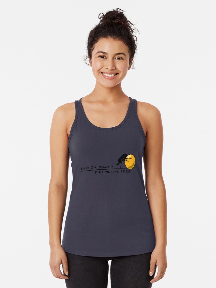 Thumbnail 1 of 3, Racerback Tank Top, Keep On Rolling - ESO Virtual 2022 designed and sold by amandaroe5.