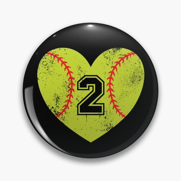 Item preview, Softball Heart Jersey Number 2 designed and sold by AdventureTee.