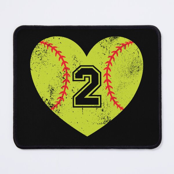 Item preview, Softball Heart Jersey Number 2 designed and sold by AdventureTee.