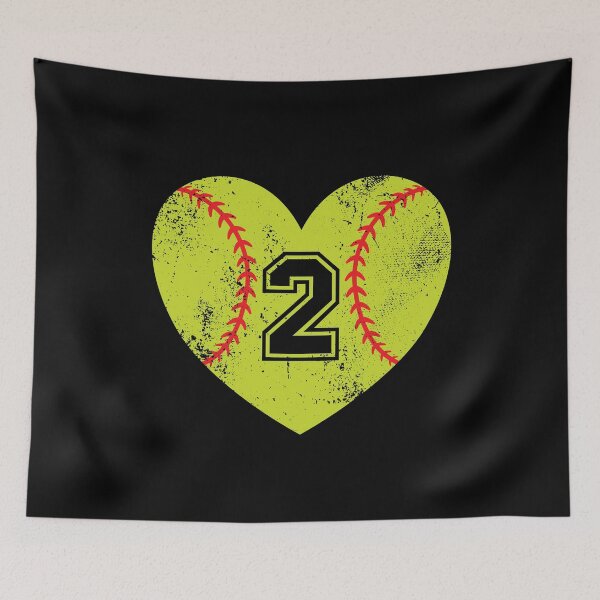 Item preview, Softball Heart Jersey Number 2 designed and sold by AdventureTee.