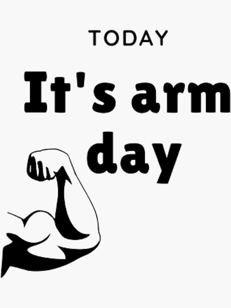 "Bodybuilding arm day" Sticker for Sale by Maigole Redbubble