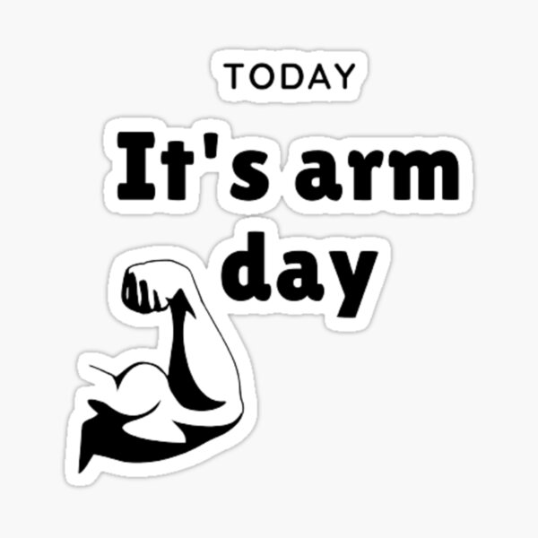 "Bodybuilding arm day" Sticker for Sale by Maigole Redbubble