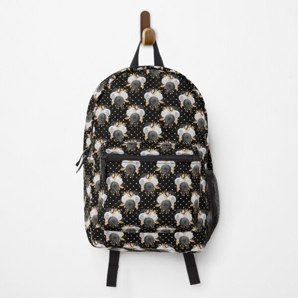 Item preview, Black Gold Floral Flower Pattern Gift Premium Art Apparel Essential Motivation Inspiration Joy Mood  Funny Cat Halloween designed and sold by DesignByHeartUK.
