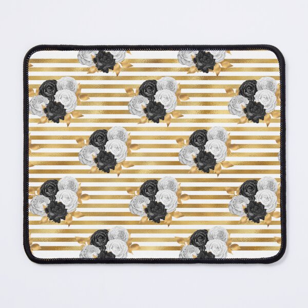 Item preview, Black Gold Floral Flower Pattern Gift Premium Art Apparel Essential Motivation Inspiration Joy Mood Funny Cat Halloween designed and sold by DesignByHeartUK.