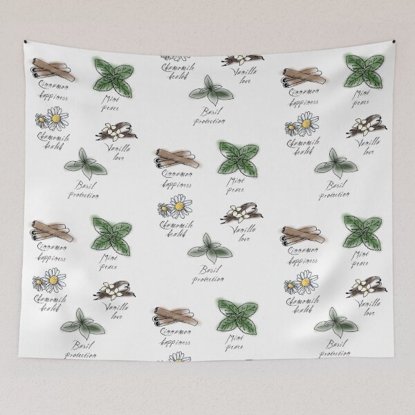 Item preview, Hand-Drawn Green Witch Plants (colored) designed and sold by Bruh-llc.