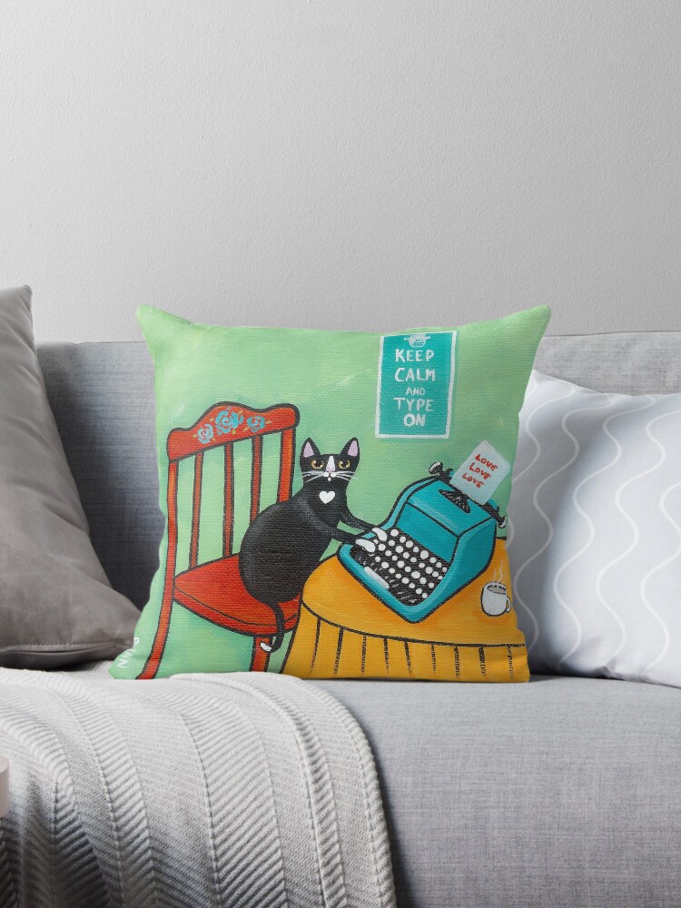 Ameowican Gothic Calico And Tuxedo Cat Throw Pillow Cushion Cover