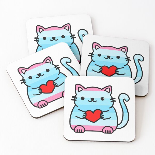 Item preview, Transmasculine Pride Flag Kitty designed and sold by ilexdesigns.