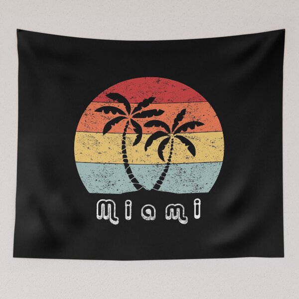 Aperçu de l'œuvre Miami FL Vintage 70s Rétro BeachThrowback Design créée et vendue par bitstudio.