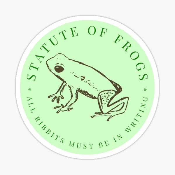 Vista previa del artículo con la obra «Estatuto de las ranas», diseñado y vendido por Certiorari.