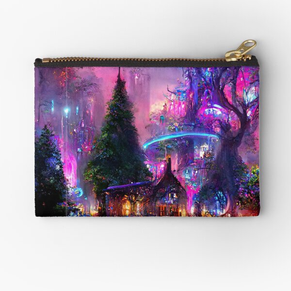 Fae Realm Tree City v2 Zipper Pouch