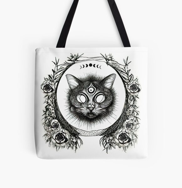Three Eyed Cat All Over Print Tote Bag