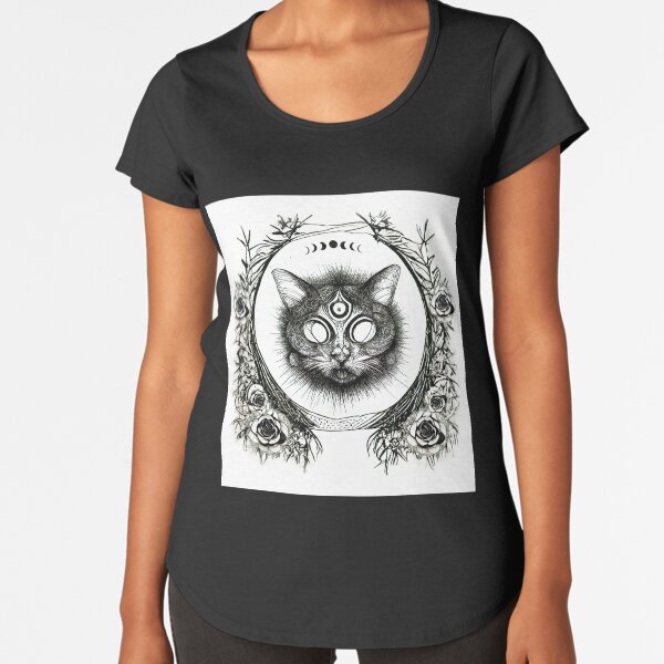 Three Eyed Cat Premium Scoop T-Shirt