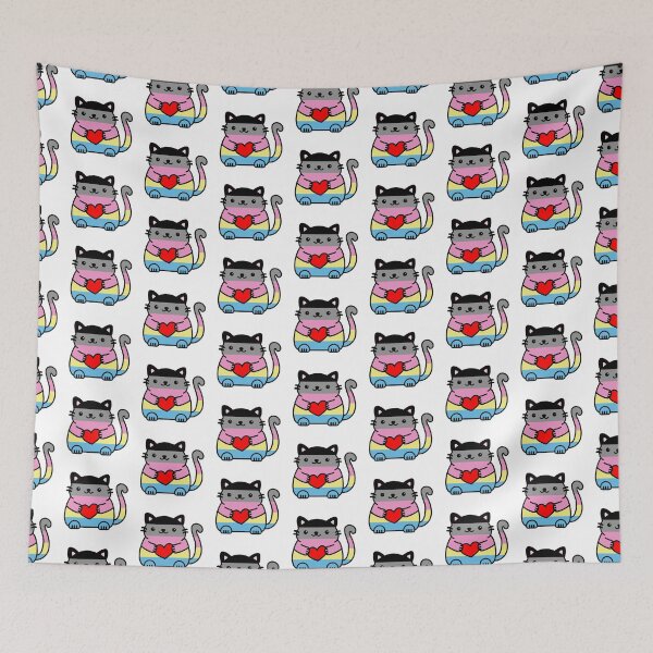 Item preview, Polygender Pride Flag Kitty designed and sold by ilexdesigns.