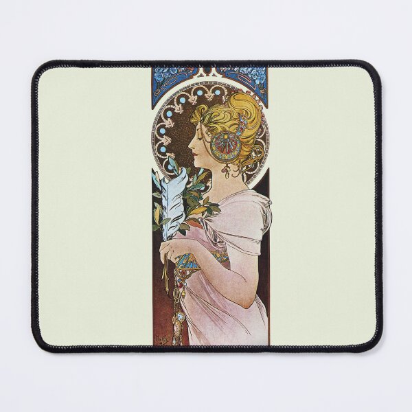 Item preview, La Plume Mucha Vintage Lithograph - Feather 1899 Reproduction designed and sold by molamode.