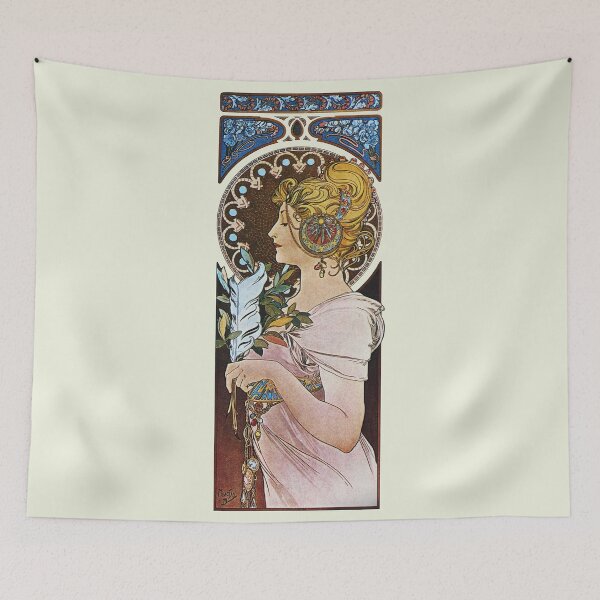 Item preview, La Plume Mucha Vintage Lithograph - Feather 1899 Reproduction  designed and sold by molamode.