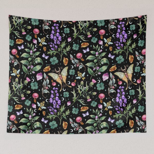 Item preview, Witchy magical pattern. Nightshade, Wolfsbane.  designed and sold by Sitenkovamary.