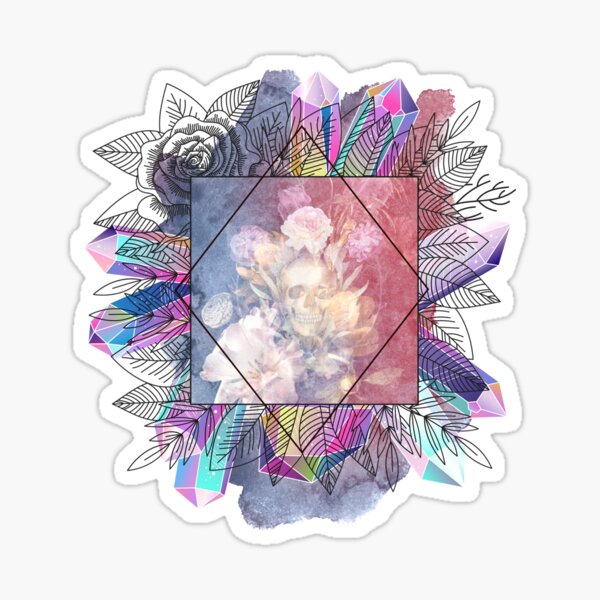 Watercolour Skull Spectre Sticker