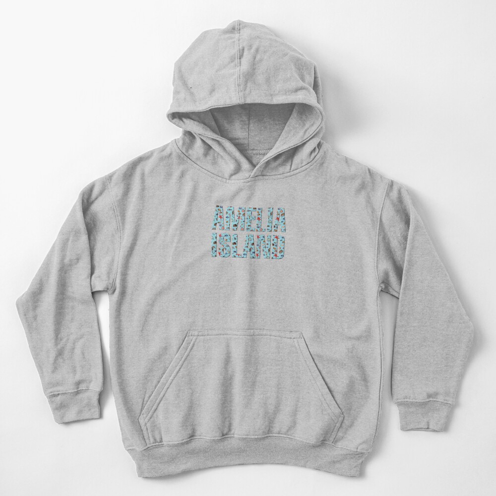 Amelia Island Florida Sea Creatures Design Kids Pullover Hoodie