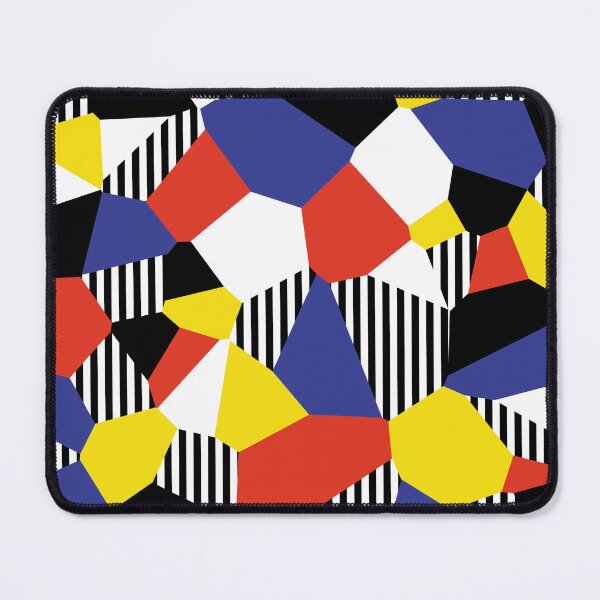 Item preview, Retro Colorful Mosaic and Stripe Pattern Red, Blue, Yellow, Black, White designed and sold by QuestingPixel.