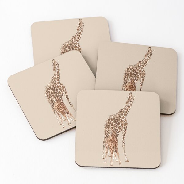 Item preview, Giraffe suckling - brown colorized version designed and sold by SylvieG18.