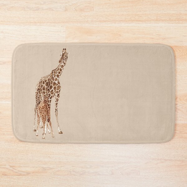 Item preview, Giraffe suckling - brown colorized version designed and sold by SylvieG18.