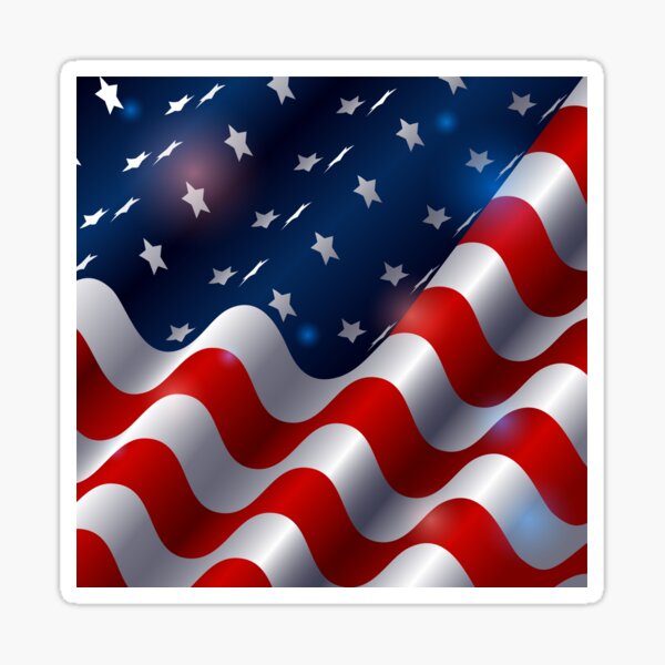USA Red White and Blue Stars and Stripes American Flag Patriotic Design Sticker