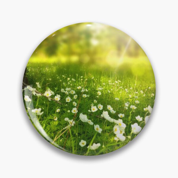 Item preview, FLORA #16 - Filtered Sun Over Field of Green With White Flowers designed and sold by DEL-Productions.
