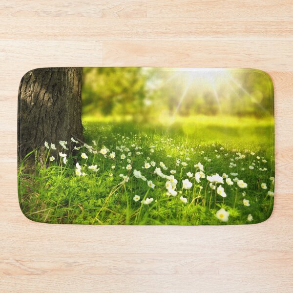 Item preview, FLORA #16 - Filtered Sun Over Field of Green With White Flowers designed and sold by DEL-Productions.