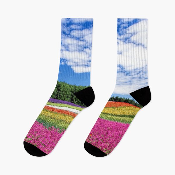 Item preview, FLORA #18 - Multicolored Field of Flowers Under Blue Sky designed and sold by DEL-Productions.