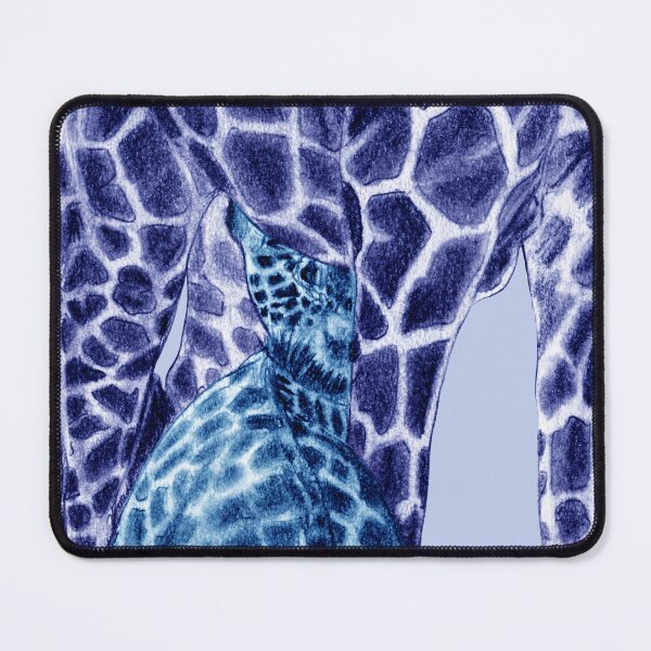 Item preview, Giraffe suckling - blue colorized version designed and sold by SylvieG18.