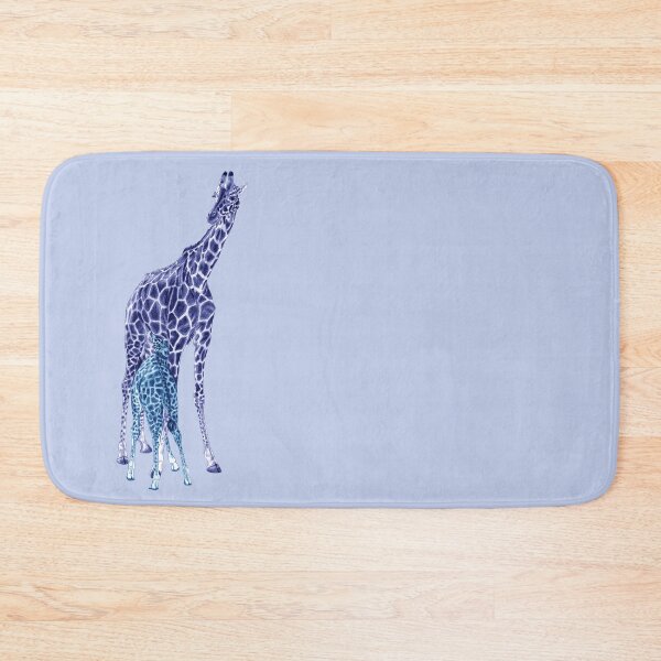 Item preview, Giraffe suckling - blue colorized version designed and sold by SylvieG18.