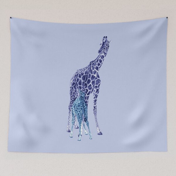 Artikelvorschau, Giraffensäugen - blau kolorierte Version entworfen und verkauft von SylvieG18.