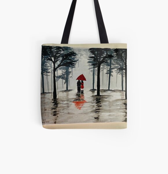 Lovers in the rain Tote Bag