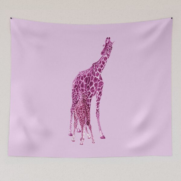 Item preview, Giraffe suckling - purple-pink colorized version designed and sold by SylvieG18.