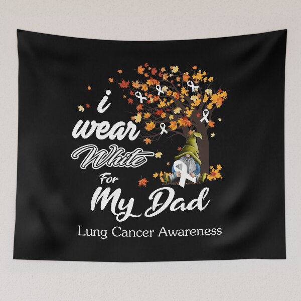 Item preview, Lung Cancer Awareness Ribbon Tree I Wear White For My Dad designed and sold by Hatjar.