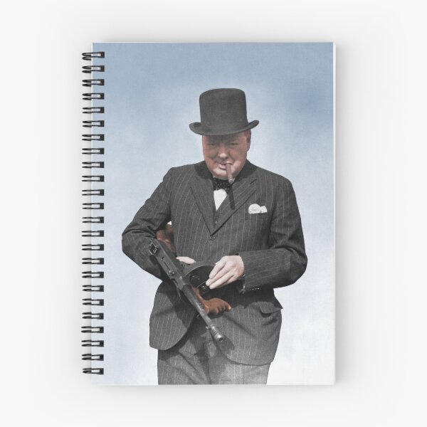 Artikelvorschau, Winston Churchill inspiziert eine Tommy Gun – 2. Weltkrieg – 1940 koloriert entworfen und verkauft von warishellstore.