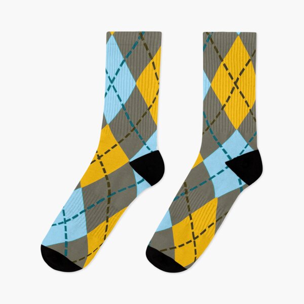 Artikelvorschau, Argyle-Muster - hellblau, gelb und grau entworfen und verkauft von TotallyRetroArt.