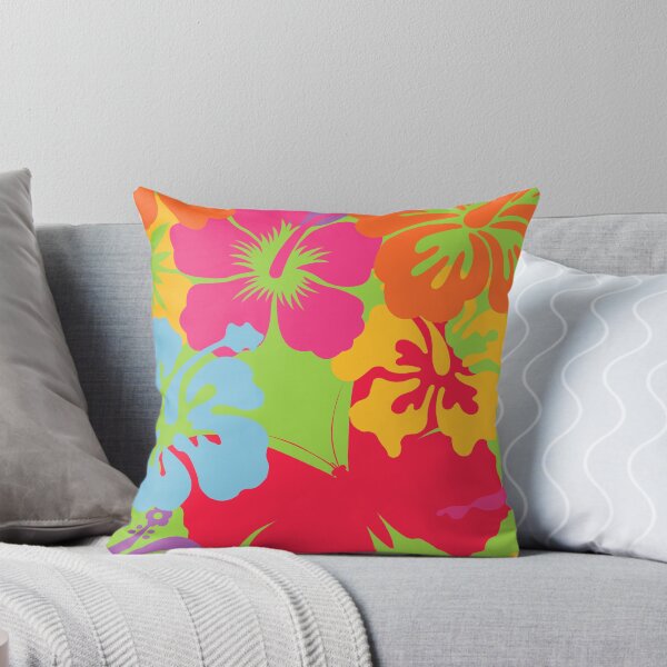 Item preview, Happy Colorful Hibiscus Flower Power Seamless Pattern Print designed and sold by ClaudiaFlores.