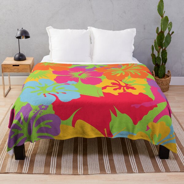 Item preview, Happy Colorful Hibiscus Flower Power Seamless Pattern Print designed and sold by ClaudiaFlores.