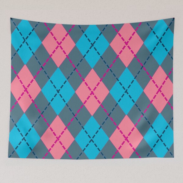 Item preview, Argyle Pattern - Light Blue, Teal and Pink designed and sold by TotallyRetroArt.