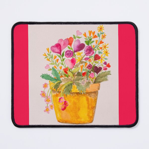 Item preview, Bote de acuarela de corazones y flores. designed and sold by JuniperMT.