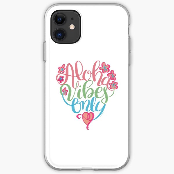 Aloha Vibes Only Hawaii Hand Lettering Design iPhone Soft Case
