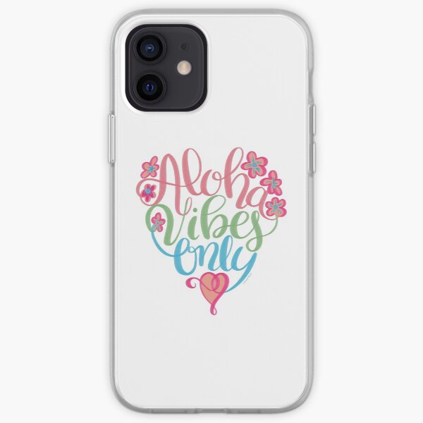 Aloha Vibes Only Hawaii Hand Lettering Design iPhone Soft Case