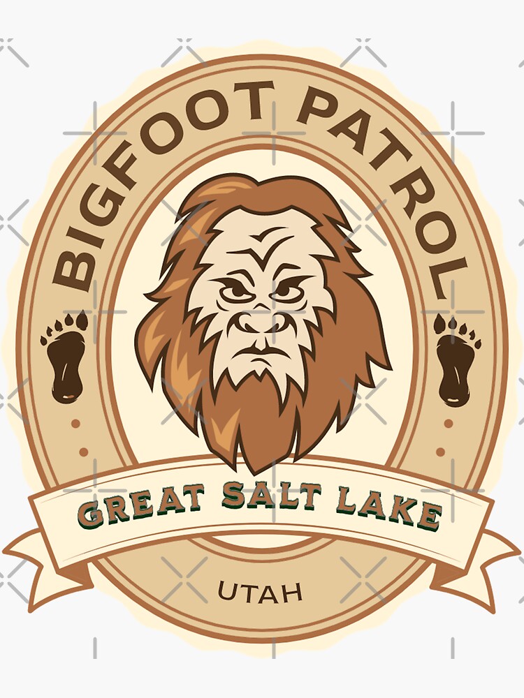 "Utah Bigfoot Patrol Great Salt Lake" Sticker for Sale by CattlettArt