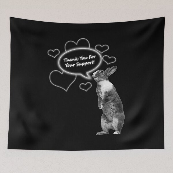 Item preview, Thank you for your support! - Albert the Rabbit Black & White designed and sold by urbangoatmedia.